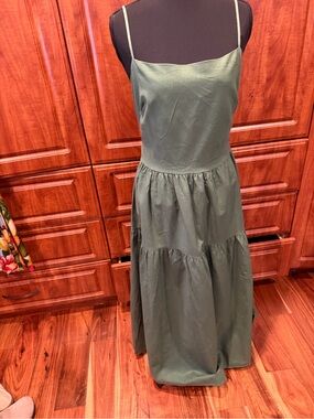 SHEIN Olive Green Midi Dress